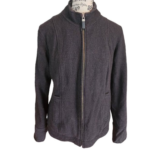 Della Spiga Jacket Women's Black Size Medium Long Sleeve Zipper Italy - Picture 1 of 12